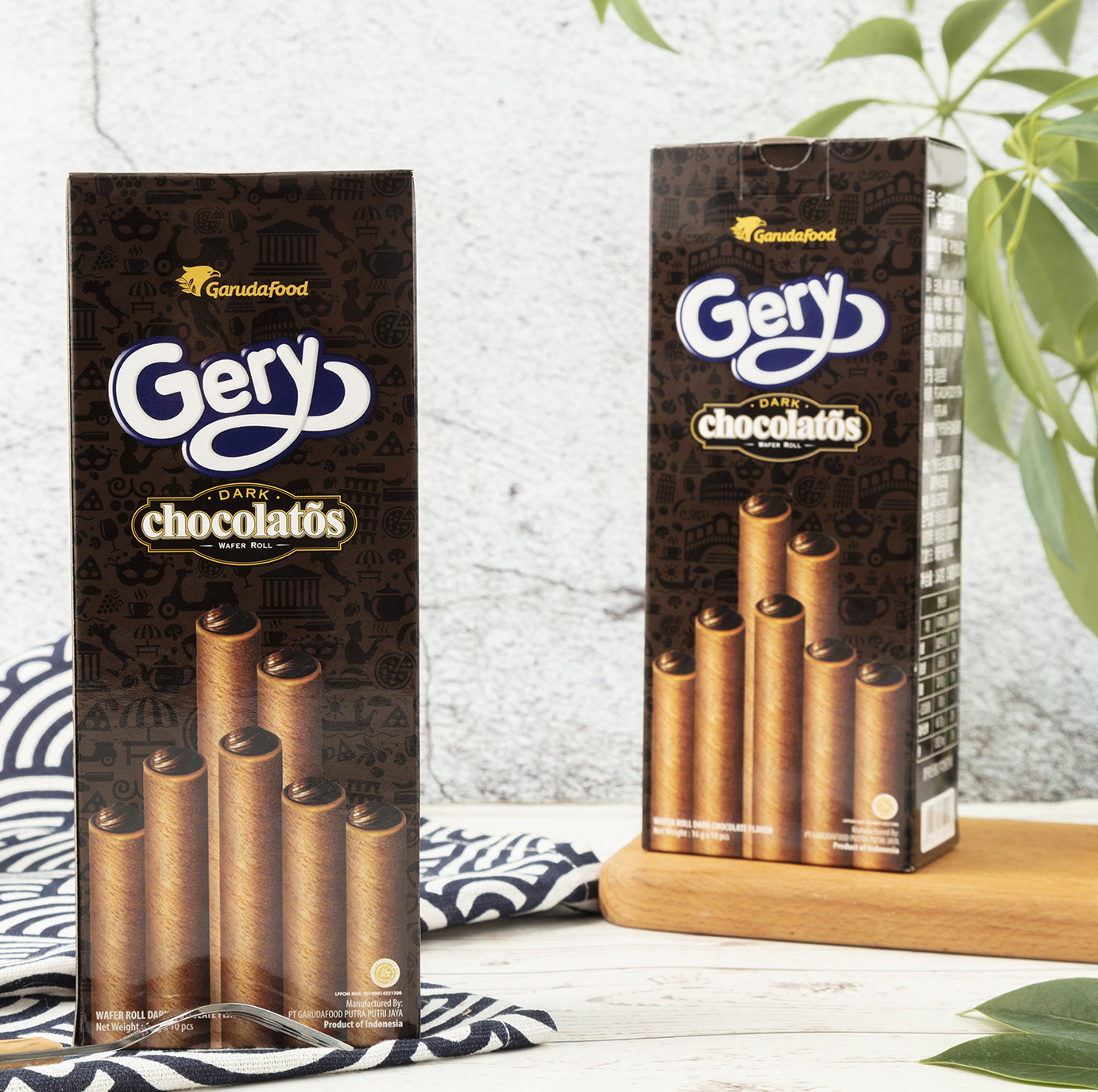 印尼进口零食代餐休闲gery芝莉奶酪味夹心卷饼干200g盒10小包