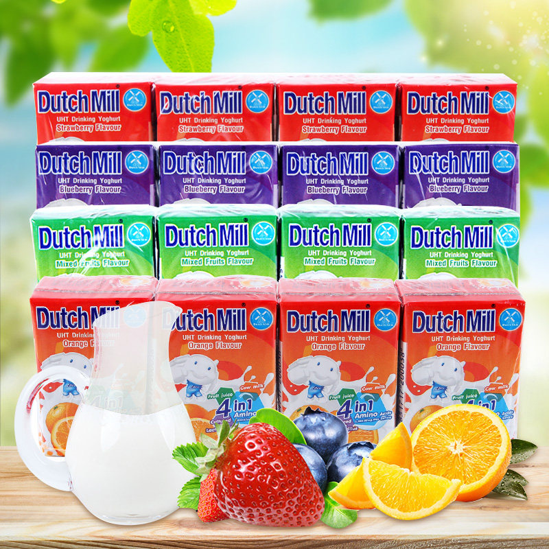 泰国进口饮品热销酸奶90ml*16盒多口味4排早餐搭配儿童果汁饮料