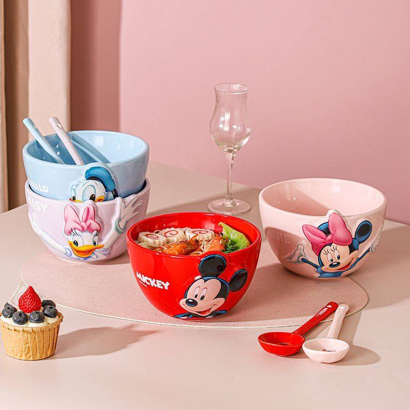 迪士尼乐悦浮雕米奇面碗家用餐具碗组合新年餐具大容量汤碗高颜值,餐饮具,泡面碗,淘宝优惠券,粉丝福利购,淘宝优惠卷