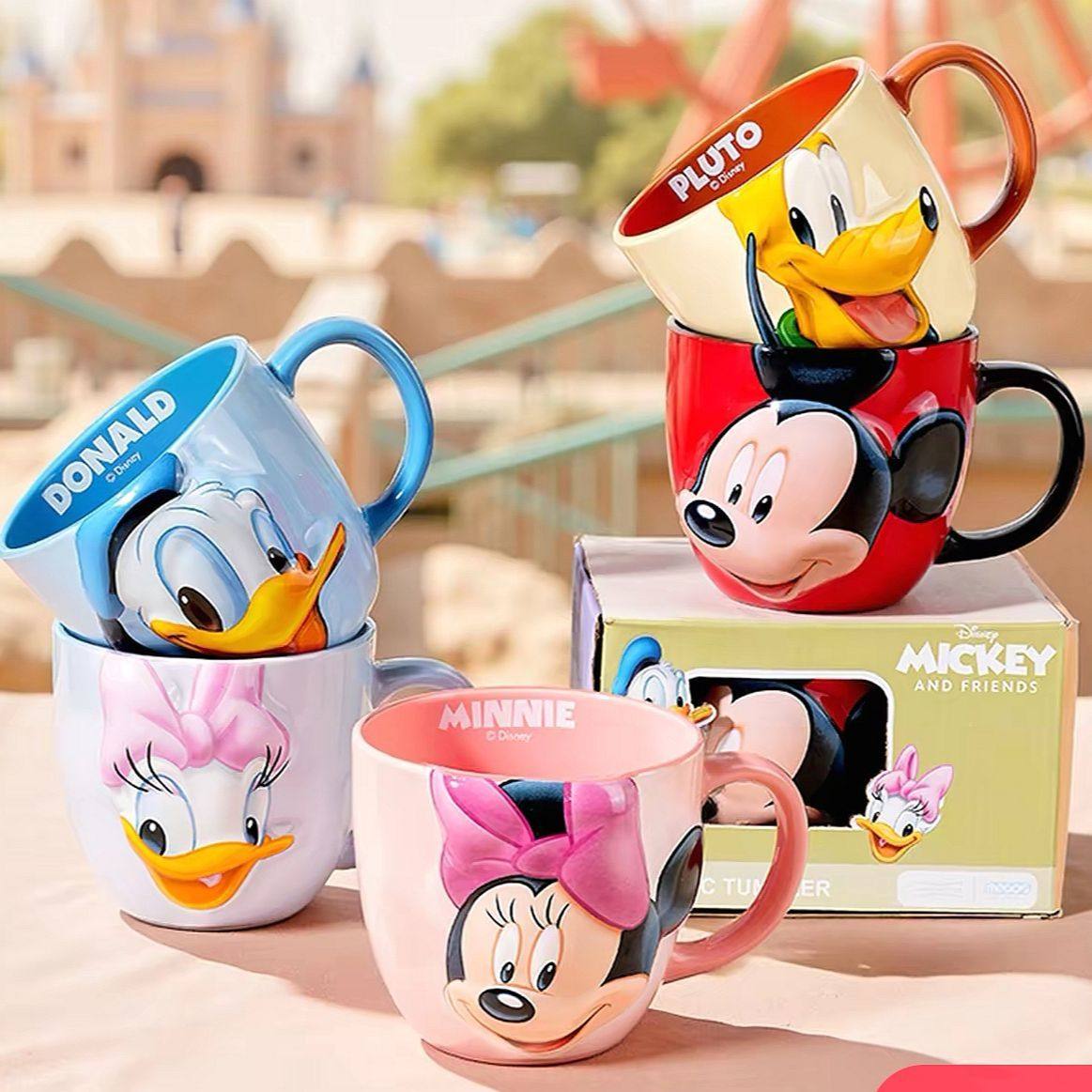 迪士尼新款浮雕马克杯乐悦陶瓷杯子可爱女生水杯家用高颜值咖啡杯,餐饮具,马克杯,淘宝优惠券,粉丝福利购,淘宝优惠卷