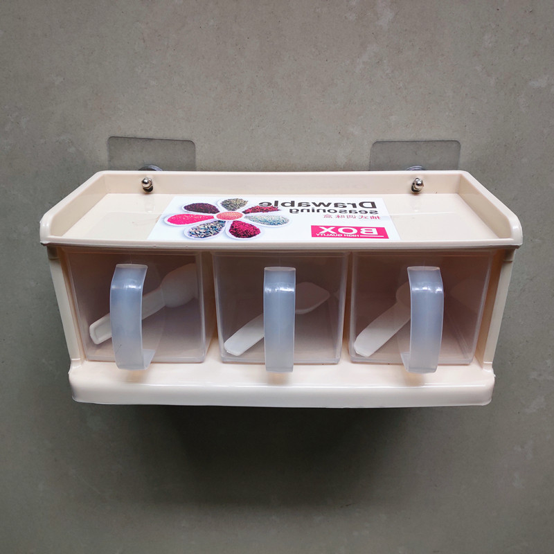 厨房调味盒挂壁式免打孔盐味精调料盒抽屉式调味瓶收纳套装家用品,厨房/烹饪用具,调味瓶罐/调料研磨器,淘宝优惠券,粉丝福利购,淘宝优惠卷