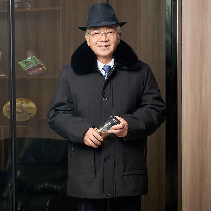 爸爸冬装外套加绒加厚加大码中年