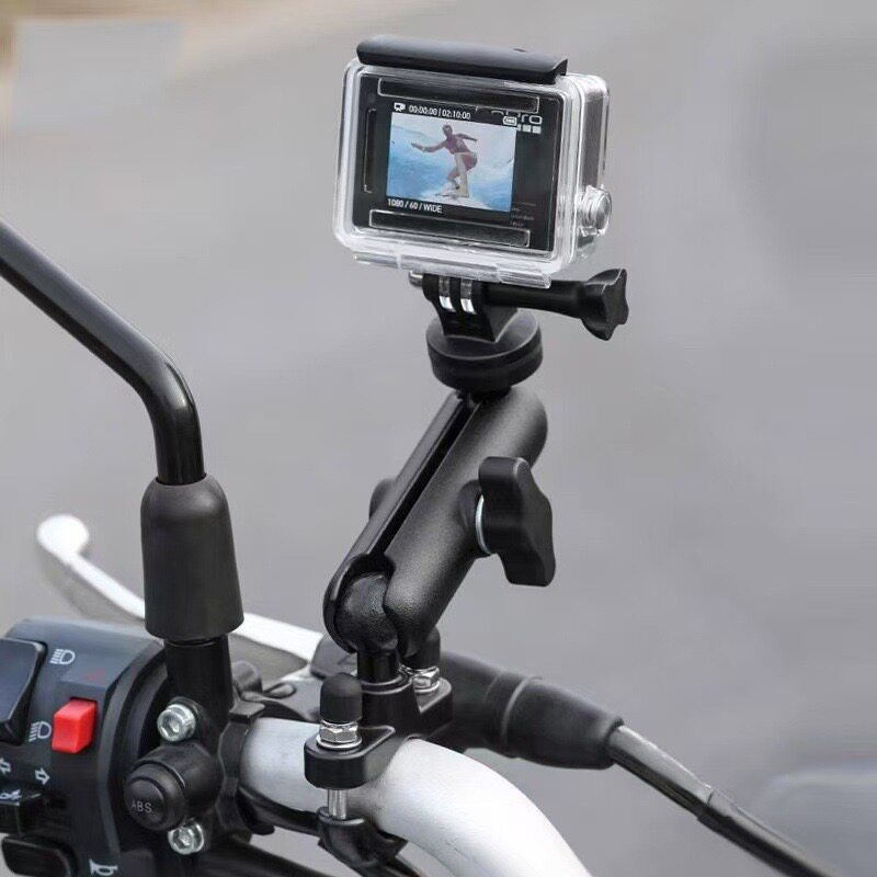 摩托车行车记录仪支架运动相机固定架云台架车载GoPro摄像架配件