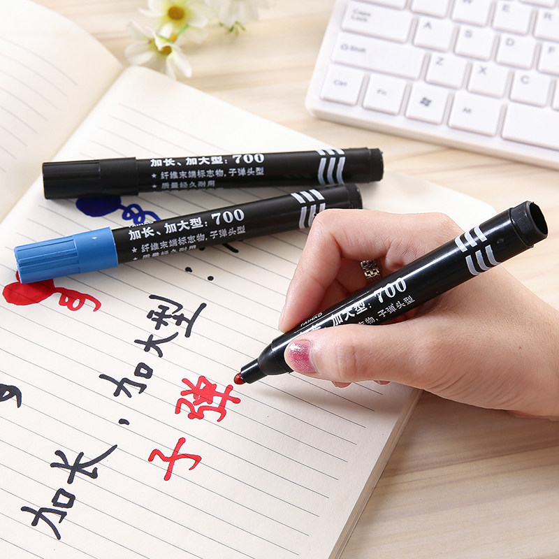 색이 바래지 않는 유성 대형 펜 양두 두꺼운 머리 가는 머리 특급 물류 마커 도매 검정 빨강 파랑 사무용품