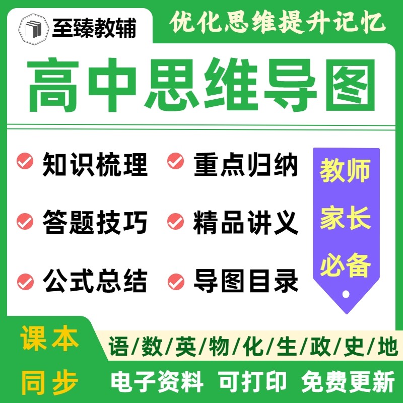 高中九科思维导图知识点梳理总结