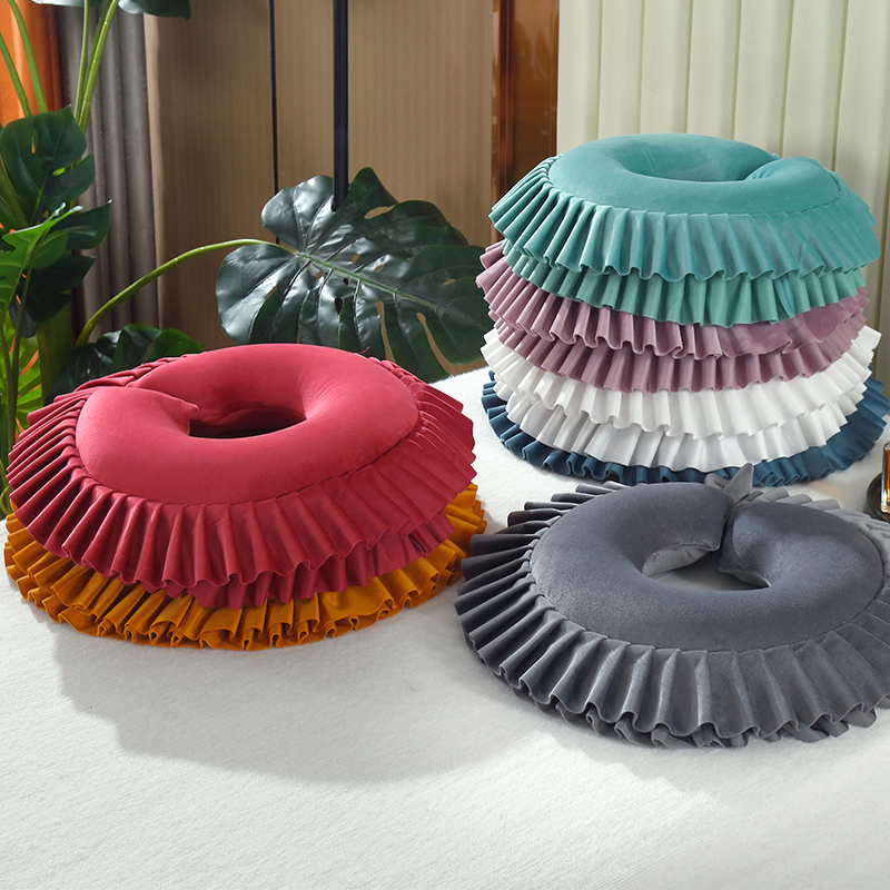 美容院枕头乳胶按摩美容床专用U型护颈枕脚枕胸垫趴枕脸枕可拆洗