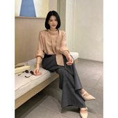 甜辣多多 百搭通勤天丝醋酸飘带衬衣女 新款 高智姐姐 2026年春季