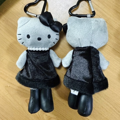 包邮 9月新品炭黑系列灰皮黑皮珍珠长腿hello kitty挂件