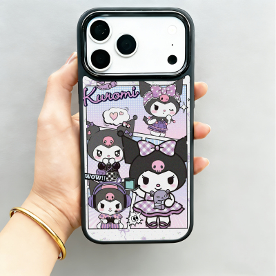 元气萌kuromi库洛米苹果手机壳适用17promax全包按键16pro防摔15por磨砂新款14可爱女款/紫/13磁吸轻薄保护套