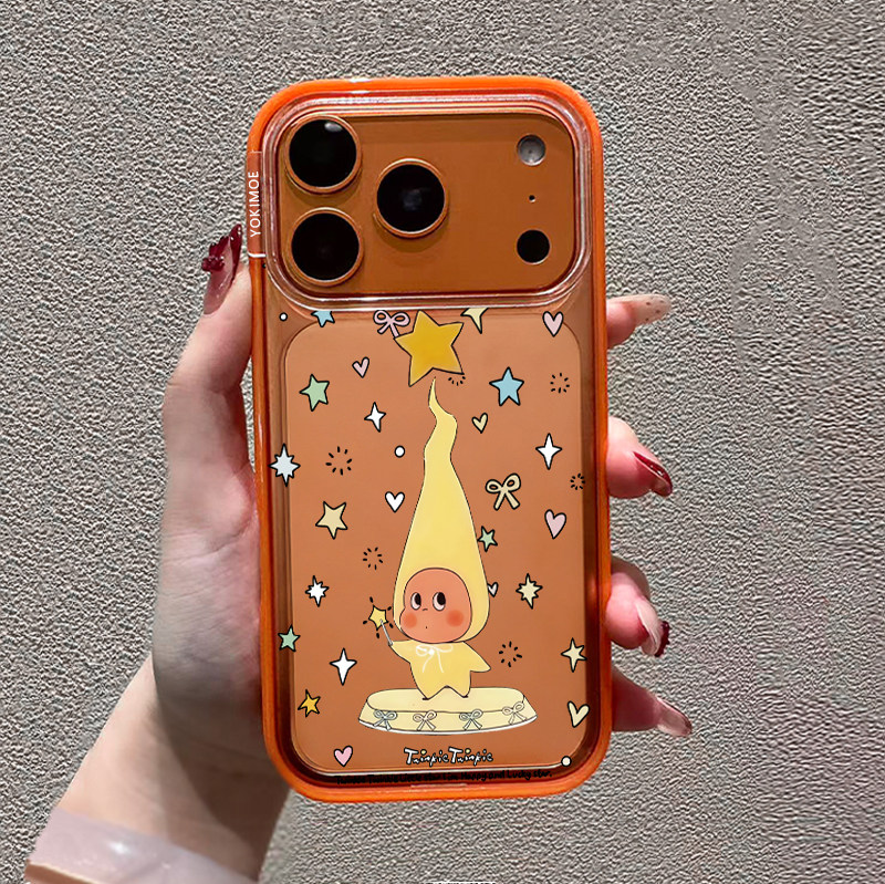 长帽星星人满天星苹果手机壳适用iPhone17ProMax新款16Pro全包ai按键14plus高级感15por磁吸13防摔女生保护套