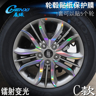 电镀擦痕保护膜 专用于现代ix35 C款 轮毂贴纸 车轮改装