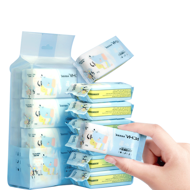 海氏海诺迷你酒精湿巾75度杀菌消毒湿纸巾棉片液小包装便携随身装