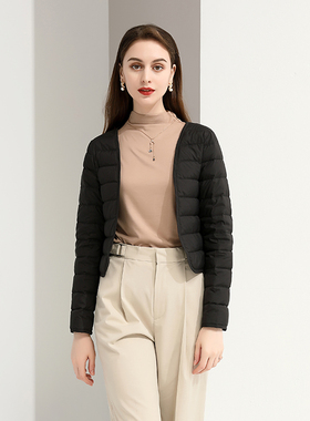 羽绒内胆羽绒服内搭白鸭绒轻薄保暖修身短款时尚气质纯色羽绒服女