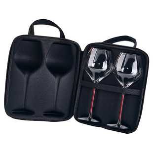 高端黑领结水晶红酒杯便携防摔高脚醒酒器两只户外旅行酒具套装