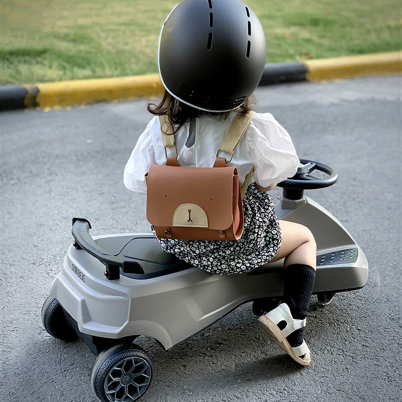 儿童双肩包卡通包零钱包小熊书包婴幼儿皮包斜跨胸包贝易车编织筐