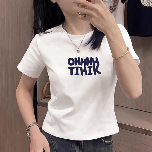 显瘦减龄短款正肩小个子上衣精致高级感白色T恤2026夏季新款短袖