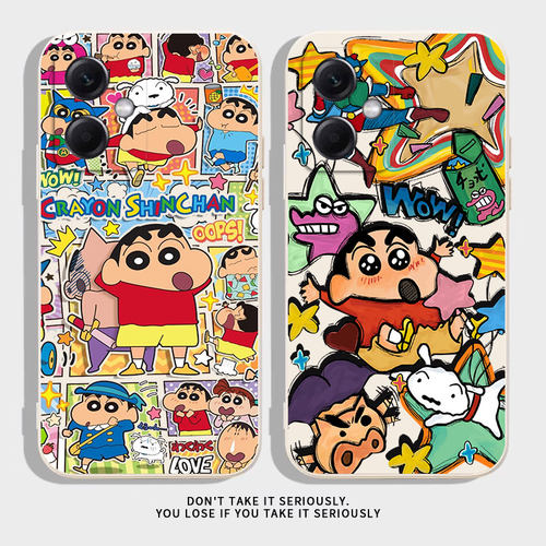 漫画小新适用于红米Note12RPro手机壳Note12R新款全包防摔23076RA4BC保护套可爱搞怪男女款Redmi用外壳