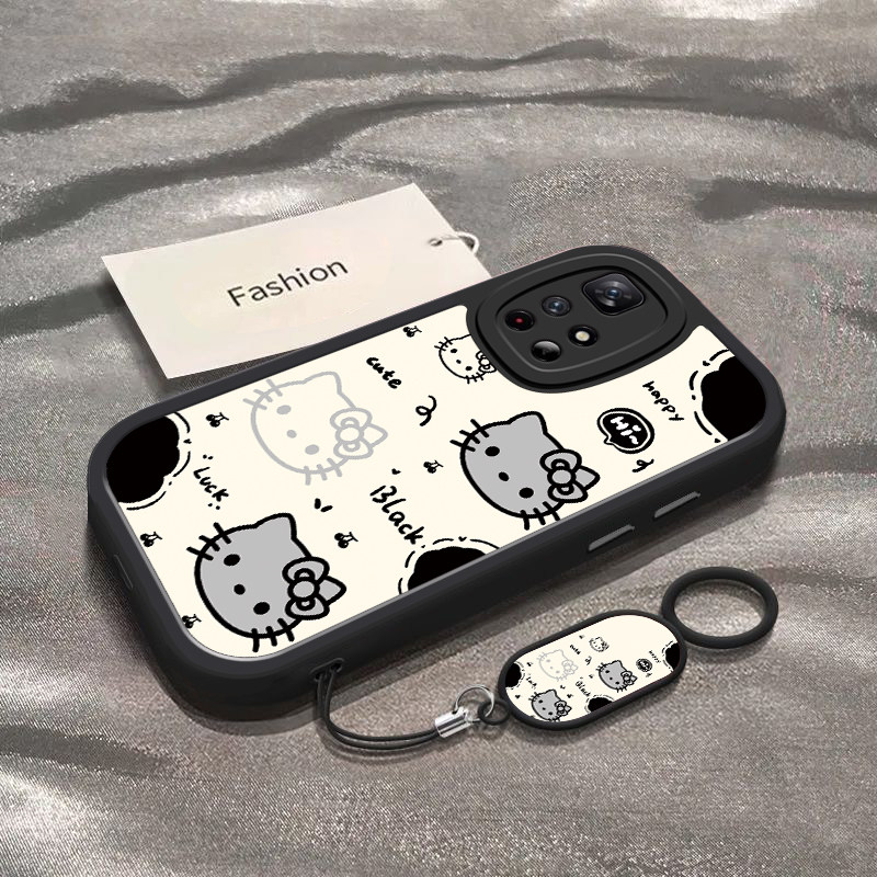 适用于红米Note11手机壳Note11Pro新款全包防摔保护套note11男女款Redmi可爱黑白凯蒂猫头ins风小米专用外壳