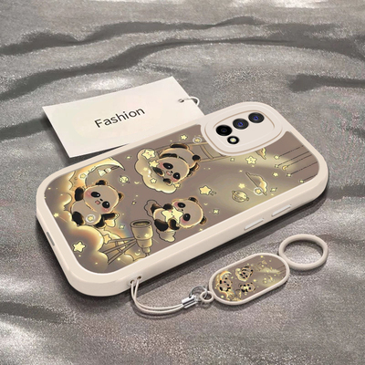 云朵熊猫适用于真我Q2手机壳RealmeQ2i新款RMX2117全包防摔保护套真我Q2Pro可爱男女款小众星星ins风专用外壳