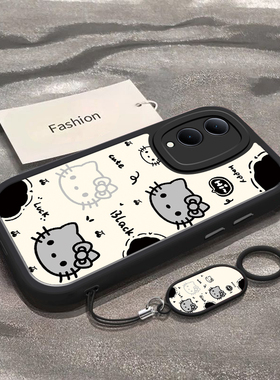 适用于vivoY36手机壳vivoY36t新款V2247全包防摔5G保护套Y36i男女款可爱卡通黑白凯蒂猫头viviy36t专用外壳