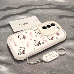适用于vivoS16手机壳vivoS16e新款V2244A全包防摔保护套S16Pro男女款vivi可爱简约彩色凯蒂猫头ins风专用外壳