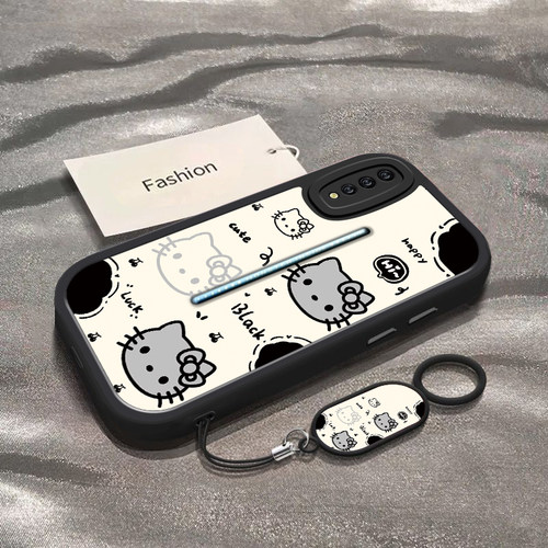 适用于iQOO手机壳iQOO3新款iQOO5全包防摔V1824A保护套iQOO5Pro男女款vivoiqoo简约黑白凯蒂猫头vivi专用外壳