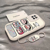 四宫格小新适用于真我V11s手机壳RealmeV11新款 RMX3125全包防摔保护套v11s情侣男女款 可爱搞怪ins风专用外壳