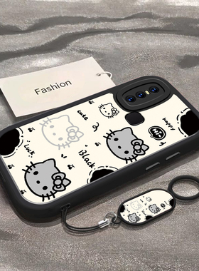 适用于vivoS1手机壳vivoS1Pro新款V1831A全包防摔保护套s1pro男女款VIVO简约vivi小清新黑白凯蒂猫头专用外壳