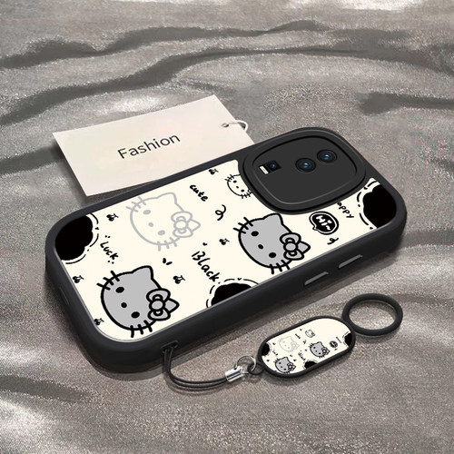 适用于iQOONeo7手机壳iQOONeo7se新款全包防摔V2231A保护套vivoiqoo男女款竞速版黑白猫咪头ins风专用外壳