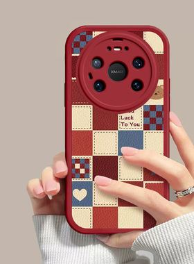 适用于华为Mate80ProMax手机壳新款SGT-AL10全包防摔mate80格子小熊保护套80Pro男女专用外壳