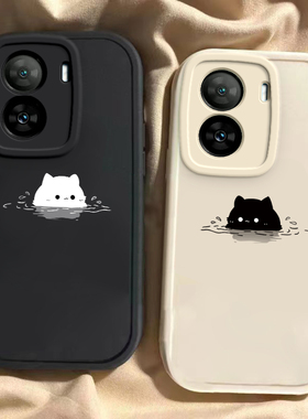 适用于iQOOZ7手机壳iQOOZ7i新款全包防摔V2270A保护套vivo男女款iqoo卡通可爱iQOOZ7x简约泡汤猫咪专用外壳