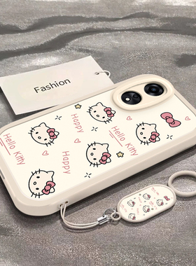 适用于OPPOA58手机壳OPPOA58x新款5G全包防摔PHJ110保护套oppoa58x男女款小众简约彩色凯蒂猫头ins风专用外壳