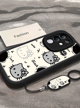 黑白凯迪猫头适用iQOOZ10x手机壳iqooz10x新款V2445A全包防摔保护套可爱男女款卡通搞怪简约ins风专用外壳