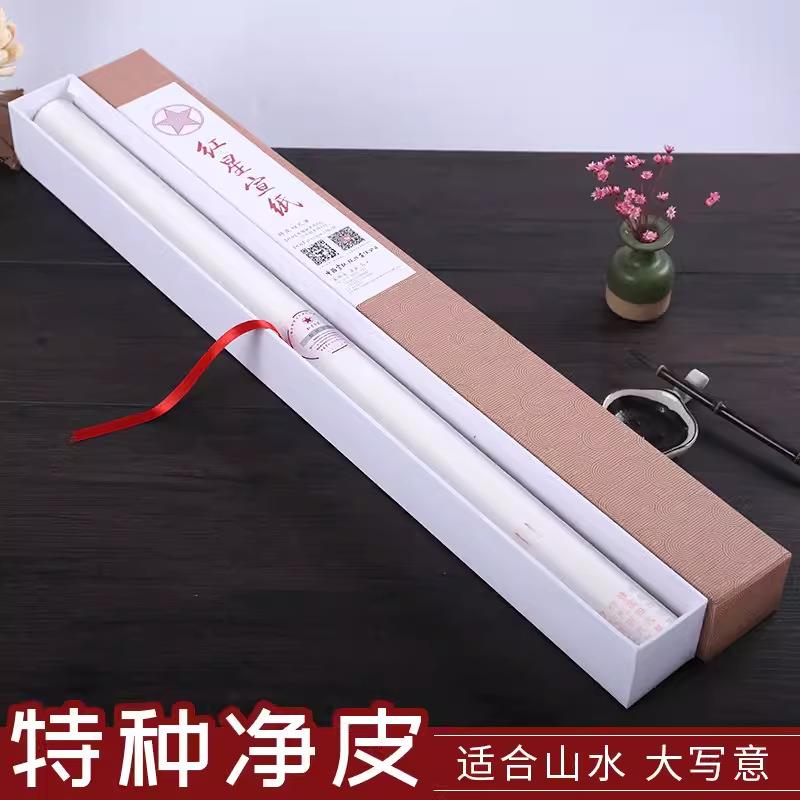 红星宣纸厂红星牌特皮净皮礼品盒生宣纸国画书画专用书法纸10张装