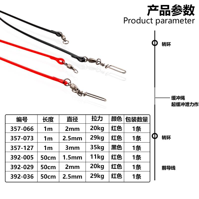 日本进口yamashita严选缓冲绳强拉力防断裂橡胶前导线柔软子线