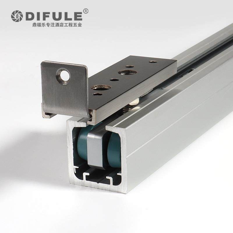 推拉门导 双向缓冲移门轨道吊轮滑轨加厚重型滑道长度可裁切
