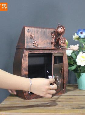 动物铁艺邮箱金属壁挂信报箱复古手工创意信箱家居园艺工艺品邮筒