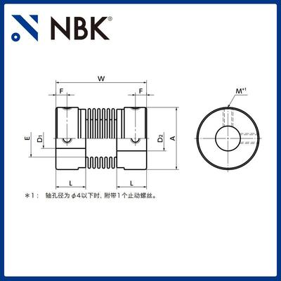 NBK MFBS 波纹管联轴器 不锈钢 零背隙 容许偏心、偏角 厂家直供
