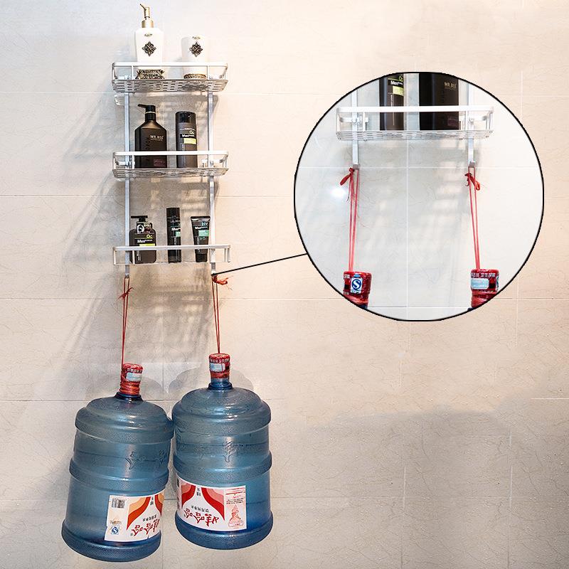 浴室厕所吸壁式置物架卫生间洗手间吸盘式洗漱台直角架3层免打孔