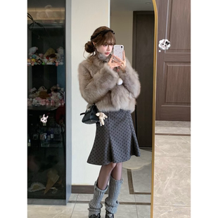 加厚时尚 新款 洋气渐染毛绒上衣 冬季 短外套仿狐狸毛皮草外套女短款