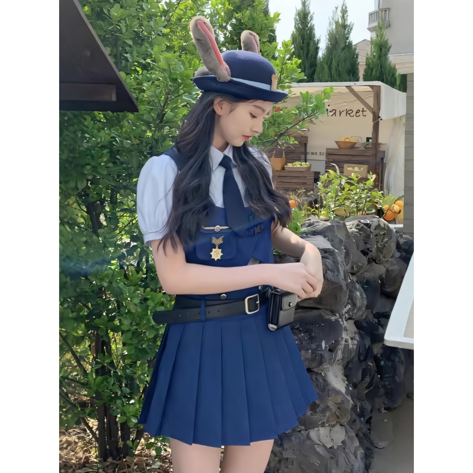 迪士尼疯狂动物环球影城穿搭朱迪兔子警官cos衣服成人公主裙春夏