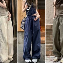 150小矮个子美式辣妹速干工装裤女冲锋运动裤短款背心上衣两件套