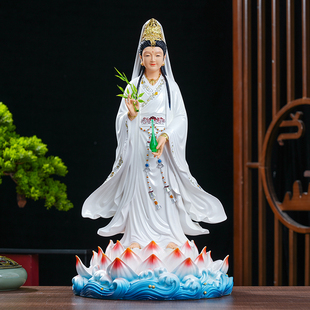 妙善观音娘娘南海观音菩萨树脂佛像供奉观世音佛堂神像家用摆件