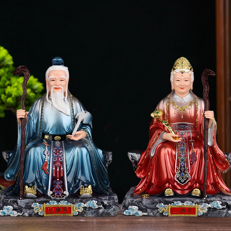 山神爷山神奶新款神像家用摆件
