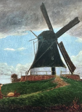 「SHUNA」风车 Fritz Mackensen 德国原版田园风景油画明信片