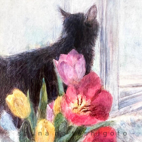 黑猫的魅力猫肖像明信片