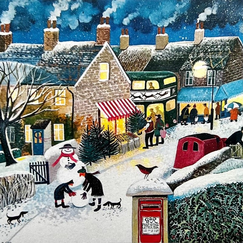 SHUNA《圣诞节快乐啊》北欧新年快乐温馨氛围插画明信片 单张