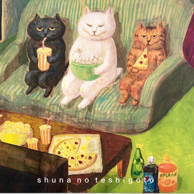 SHUNA三只猫插画系列1明信片