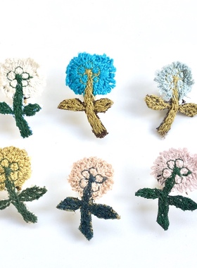 「SHUNA」皆川明mina perhonen小花skip手作布料耳饰耳夹款胸针