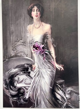 「SHUNA」巴黎的女士们 线条大师Giovanni Boldini原版明信片